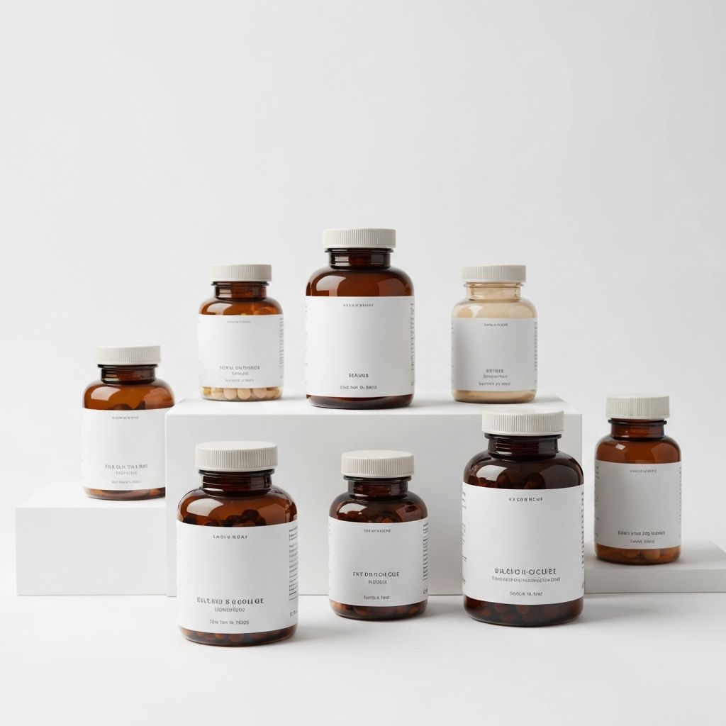 Supplement bottles overview